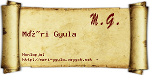 Méri Gyula névjegykártya